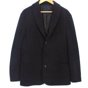 FILIPPA K Blazer Mens Black Single Breasted Cotton Blend Pinstriped Size Large L